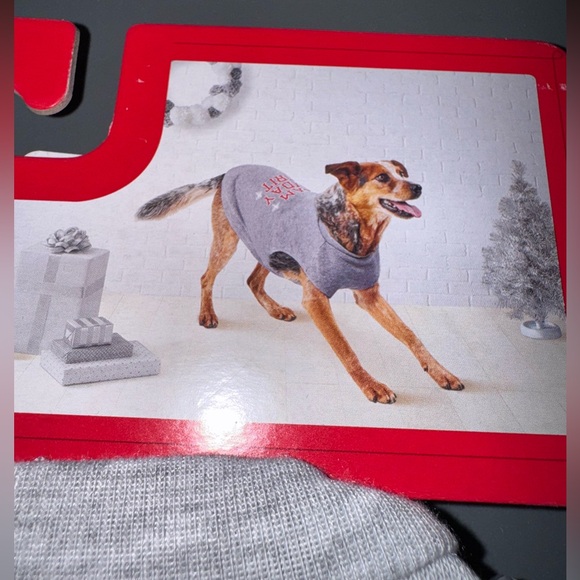 Wondershop Gray Holiday Spirit Dog SweatShirt, Size Large, NEW - Picture 5 of 11